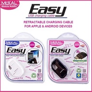 McKAL Easy Retractable USB Mobile Charging Cable for iPhone iPad Android