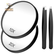 Magnifying Mirror  20X Mirror+10X Magnifier Mirrors with 2 Suction Cups Small Travel Magnifying Mirr