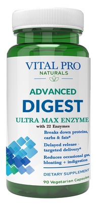 Vital Pro Naturals – Advanced Digest Natural Digestive Enzyme Supports The Breakdown of Proteins, Fa