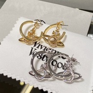 Korean Version Shuttle Big Hoop Saturn Earrings Detachable Saturn Big Earrings Japan Limited Earring