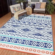 Outdoor Rugs Patio Camping Waterproof - 5x8 Plastic Straw Patio Rug Portable for Campers, Outside RV