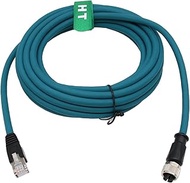 HangTon Industrial Ethernet Cable M12 X-Coded 8 Pin Female to RJ45 Cat7e for Actuator Sensor Profibu