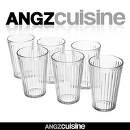 Clear Glass Cup 430 ml Vert Line Motif 1 pcsSY