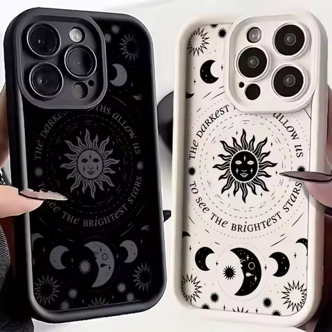 Luxury Retro Moon Sun God Phone Case for Motorola Moto Edge G15 G24 50 G35 G05 G34 E14 G75 G PLAY G8