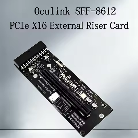 Oculink SFF-8612 to PCI-E 4.0 X16 Adapter Riser Card 24Pin Power Supply for GPU Compatible PCIe 3.0 