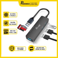 POERMAX YC-909 Type C Hub 5 in 1 Type C Universal Adapter Port with Memory Card, SD Port, 2 USB 2.0 
