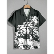 Mens shirts seaside vacation casual beach clothing summer Hawaiian shirts casual floral shirts print