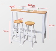 YiFeng ชุดโต๊ะบาร์พร้อมเก้าอี้ โต๊ะ 1เก้าอี้ 2 ชิ้น ท็อปไม้ โครงขาเหล็ก สไตส์ลอฟ รุ่น 1330