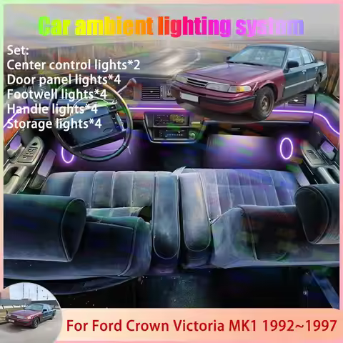 For Ford Crown Victoria MK1 1Gen EN53 1992~1997 6/18 in 1 Car Atmosphere Light Lamp RGB Shade Ensemb