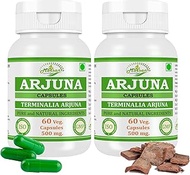 Arjuna Capsules | Terminalia Arjuna Herbal Supplement for Heart and Cardiovascular Wellness | Pack o