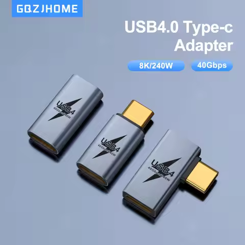 240W USB C to C Adapter 40Gbps 8K 60Hz 90 Degree Converter USB4 Adapter for Thunderbolt 4/3 MacBook 
