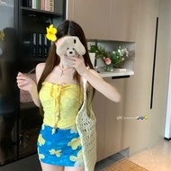 【Ready Stock】Summer seaside dopamine outfit set with bodycon skirt
