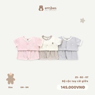 Embes Newborn Mid-Place Set, Soft and Cool Cotton Mid-Place Set for Newborn Babies from 0-9 Months