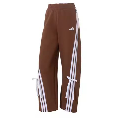 Adidas Women's Pants, Sports Pants, Fashionable Bow Banana Pants, Loose Wide-Leg Pants, Knitted Long