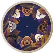 軟式珪藻土吸水 - 紫色叢林套組(杯墊+櫸木底座)