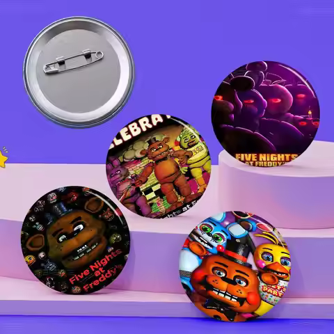Fnaf Five-nights-At-Freddys Classic Tinplate Soft Button Pin Brooch Metal Badge Custom Jewelry Acces