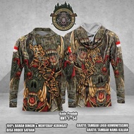 Produk Original Jersey Camo Custom Kerah Hoodie Hntf 190 / Kaos Hunting / Baju Perbakin / Baju Kamuf