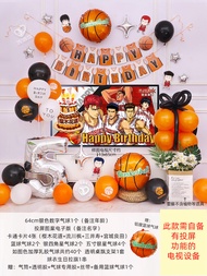 Slam Dunk Basketball Theme Layout Boys Birthday Party Scene Decoration Background Wall Balloon Kids