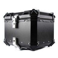Motorcycle Trunk Storage Box Waterproof Quick Release Aluminum Alloy Tail Box with Backrest 45L/55L/