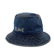 Pre-owned CELINE 2AUO8930F Bucket Hat with Logo and Union Wash, Blue