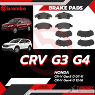 Brembo ผ้าเบรค HONDA CRV G3 G4 ปี 2007-2016 ฮอนด้า ซีอาร์วี เจน3 เจน4 (หน้า ดิสก์หลัง) ผ้าเบรก