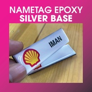 Customise Nametag Epoxy Full Color Printing(CMYK) Customade Silver Base