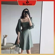 baao Kailyn Sqaure Neck Modern Filipiniana 3/4 Sleeves Sexy Casual / Formal Mini Dress