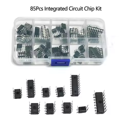 85Pcs Integrated Circuit Chip Kit 10 Value IC Chip NE555 LM324 LM393 UA741 ULN2803 LM358 LM386 NE553