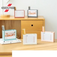 Calendar 2023 Desk Calendar Pen Holder Desktop Organizer Stationery Storage Business Office Desk Decoration