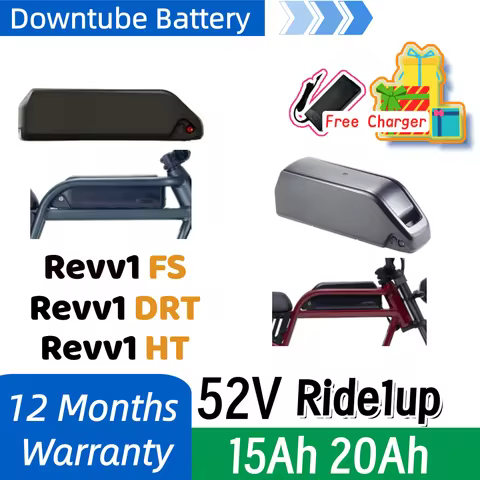 Ride1up Bike Revv1 FS DRT HT 52V 15Ah 20Ah Li-ion Downtube Battery use 21700 5000mAh cells for Ride1
