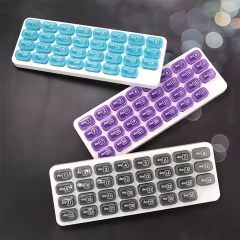 Portable 31 Days Medicine Box Monthly Handy Storage Organizer PP Medical Kit Dust-proof Detachable P