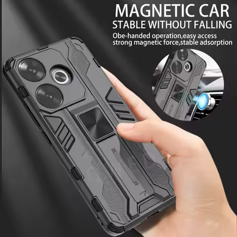 For Poco F6 5G Case Luxury Armor Magnetic Holder Phone Case for Xiaomi PocoF6 Poco F6 Little F 6 Sho