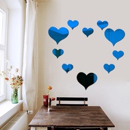 10pcs Wall Acrylic Stickers Mural Decal 3D Mirror Wall Sticker Love Heart Removable Livingroom Decoration