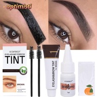 OPTIMISTI Eyebrow Dye Tint Kit, Waterproof 2 in 1 Eyebrow Cosmetics, Black Brown Brow Enhance Semi P