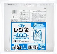 Core FR205 Shopping Bags, Handbag, 4.2 gal (15 L), Milky White, Pack of 100, Height 21.7 x Width 11.