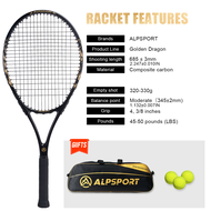 ALP JL คาร์บอนไฟเบอร์ไม้เทนนิส320G 50LBS น้ำหนักเบาและทนทานพร้อมถุงแร็กเก็ต