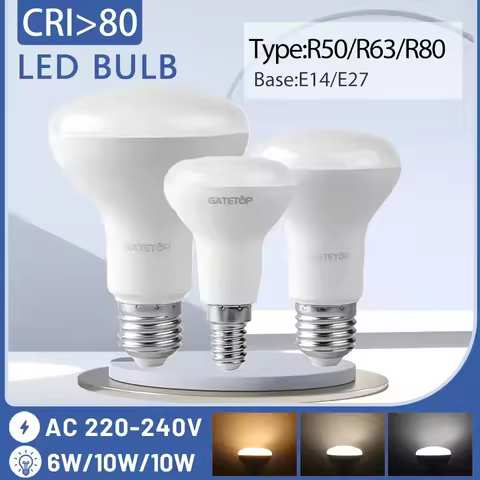 1-20Pcs LED Bath Bulb Lamp E27 E14 Mushroom Bulb R50 R63 R80 220V 6W 10W 12W Non Strobe Warm Cold Li