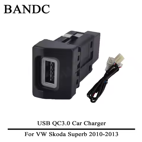 12V Car Charger Socket QC3.0 Phone Fast Charge USB Charging Outlet Power Adapter for VW Volkswagen S