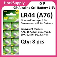 [8pcs] GP LR44 A76 AG13 LR1154 357 Alkaline Battery 1.5V Button [FAST SHIP OUT]