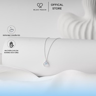 925 Silver Necklace Blue Peach DC Butterfly Moon Star - Moonstone Size S DC8540