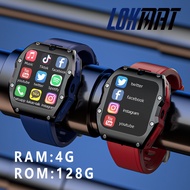 LOKMAT Phone Watch 4GB RAM 128GB ROM Android 4G SIM Network GPS Sports Fitness Tracker Dual Camera