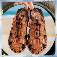 Men Sandals Leath er  Beach Casual Shoes Outdoor Summer Fashion Gladiator Shoes