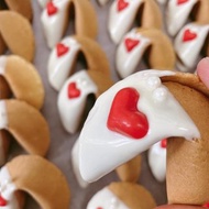 愛心造型 幸運餅乾 幸運籤餅 220個附贈貼紙