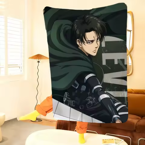 classic hot anime art cool L-Levi A-ackerman chibi Blanket Throw Super Cosy Plush Living Room Sofa C