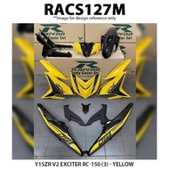 Cover Set Rapido Y15ZR V1 V2 Yamaha Exciter RC-150 (3) Color Yellow White Ysuku Accessories Motor Y15 RC150 Putih Kuning