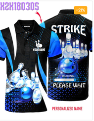 Strike Loading Please Wait Bowling Custom Name Polo Shirt For Men &amp; Women PO2448