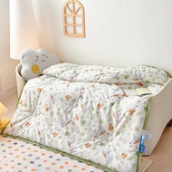 1pc Warm & Comfortable Comforter, Cartoon Unicorn Print Quilt, Quilted Wide Border Design, Graduatio