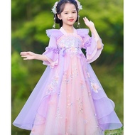 Super Fairy Girl Hanfu Ancient Costume Ancient Style Children's Costume 2024 Costume Flower God Litt
