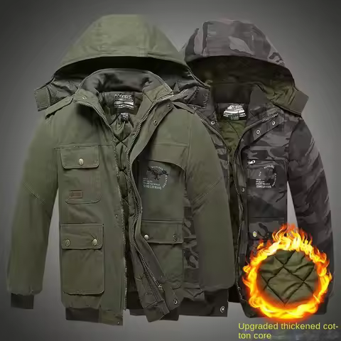 Men's Coats Winter 2023 Softshell Padded Army Military Heating with Hats Fleece Warm Discovery Padde