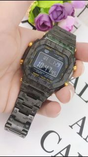 卡西歐限量版G-SHOCK迷彩鈦合金金屬款 GMW-B5000方塊鋼帶表